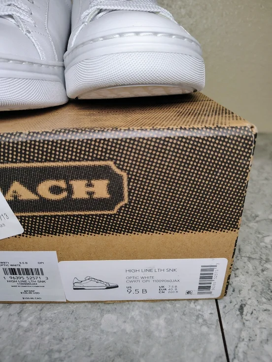 Coach White Leather Low Top Sneakers Women’s Size 9.5 NIB - Picture 13 of 14